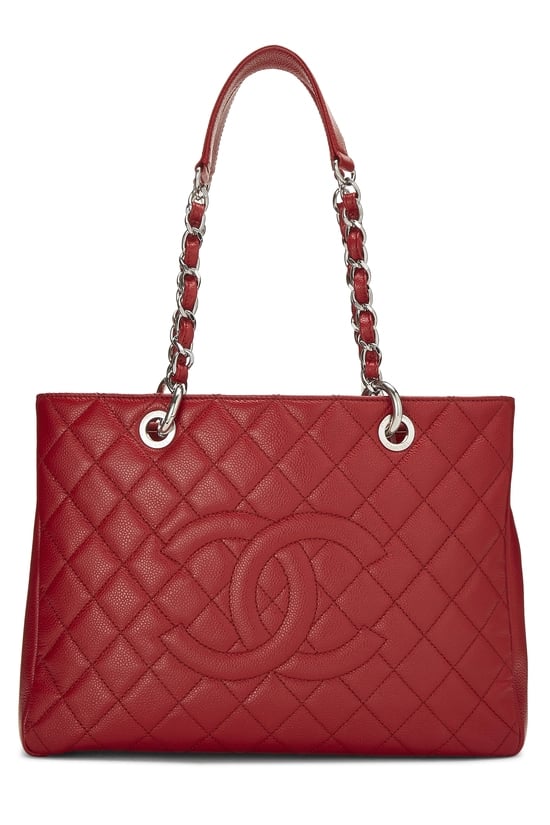 Red Quilted Caviar Grand Shopping Tote (GST)