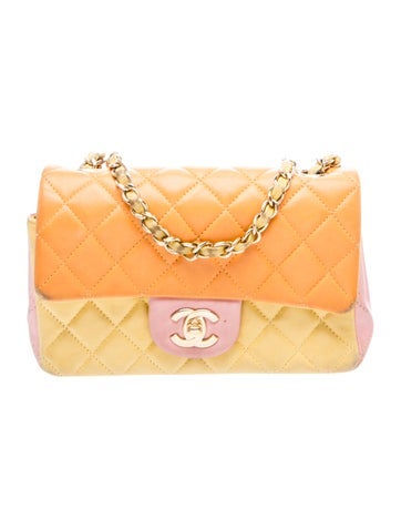 Classic Rectangular Mini Tricolor Flap Bag