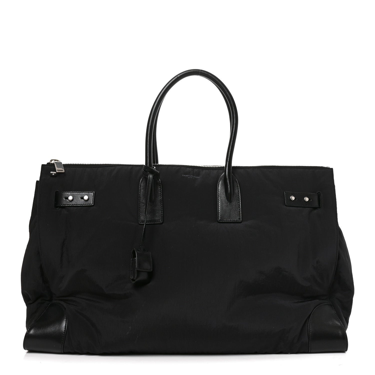 Saint Laurent Nylon Calfskin 48H Sac De Jour Duffle Black