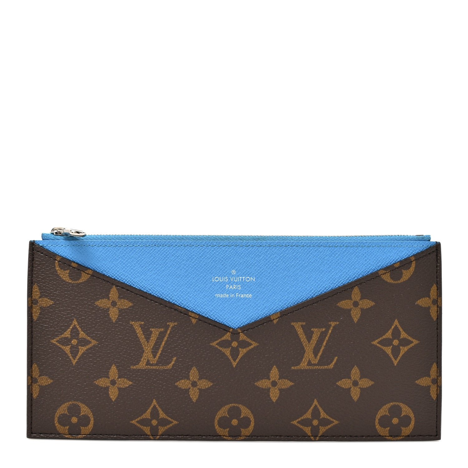 Louis Vuitton Monogram Kirigami Wallet Zippered Insert Gaston Blue