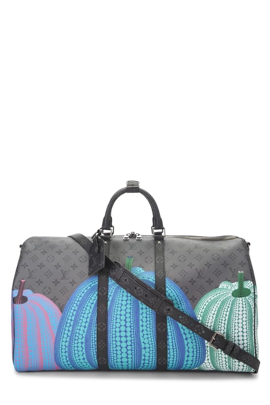 Yayoi Kusama x Louis Vuitton Grey Monogram Eclipse Pumpkin Dots Keepall Bandouliere 55