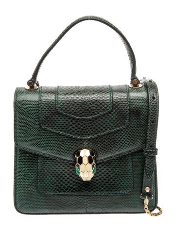 Snakeskin Top Handle Bag