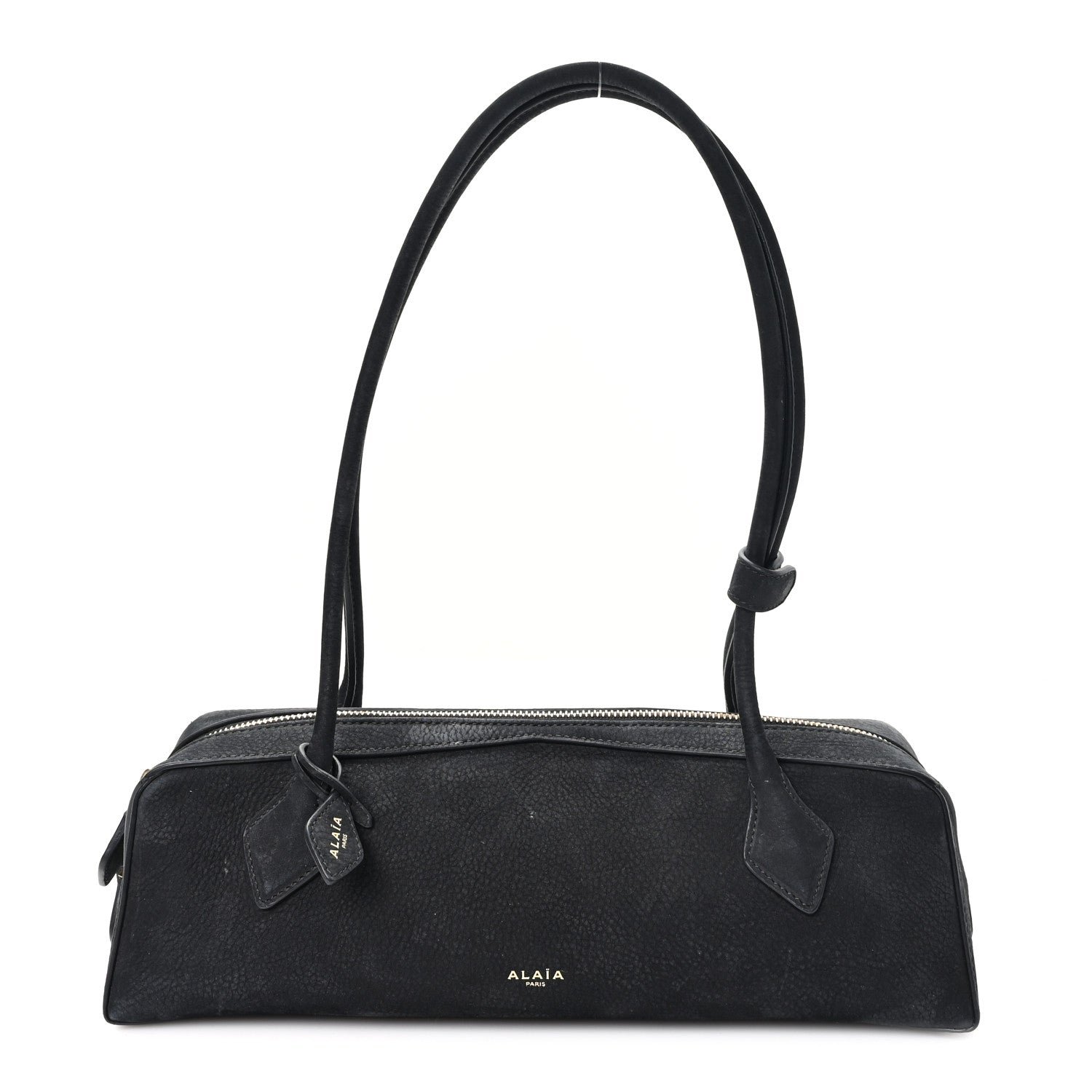 Alaia Nubuck Medium Le Teckel Bag Black Anthracite