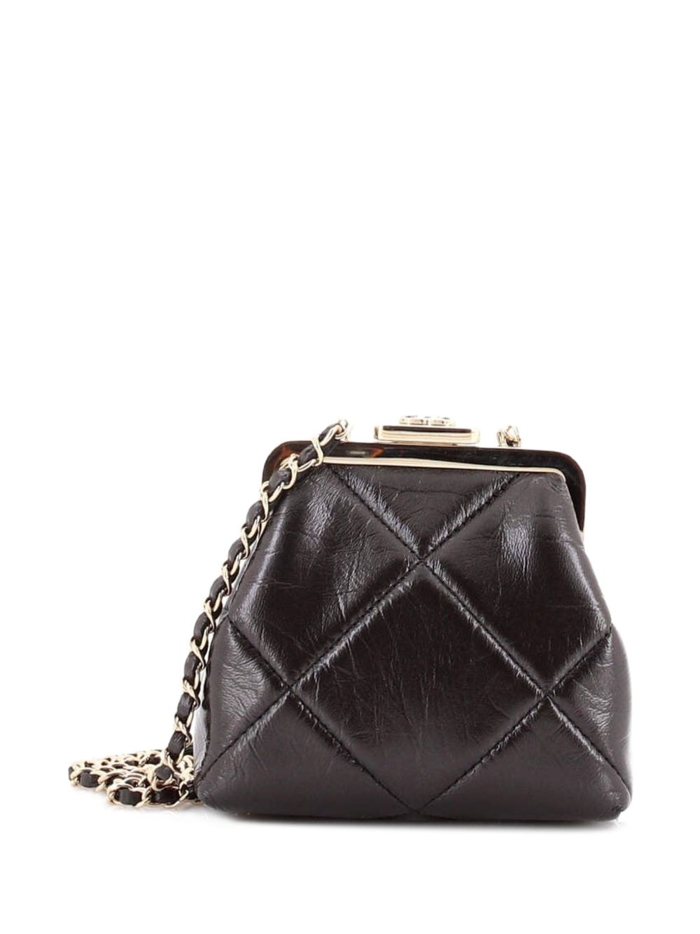 CC Kisslock Frame Clutch with Chain Quilted Lambskin Mini crossbody bag