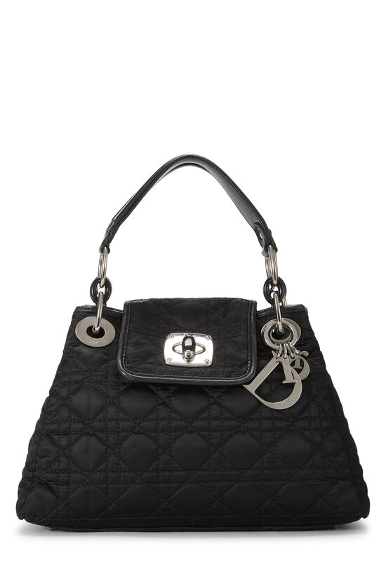 Dior Black Satin Charming Lock Tote Small