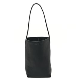 The Row Grained Calfskin Small N/S Park Tote Black