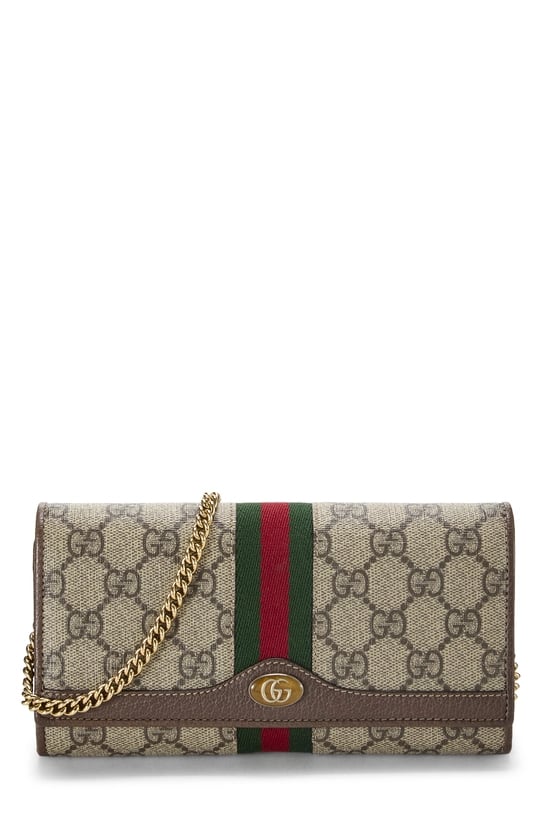 Brown GG Supreme Canvas Ophidia Wallet on Chain