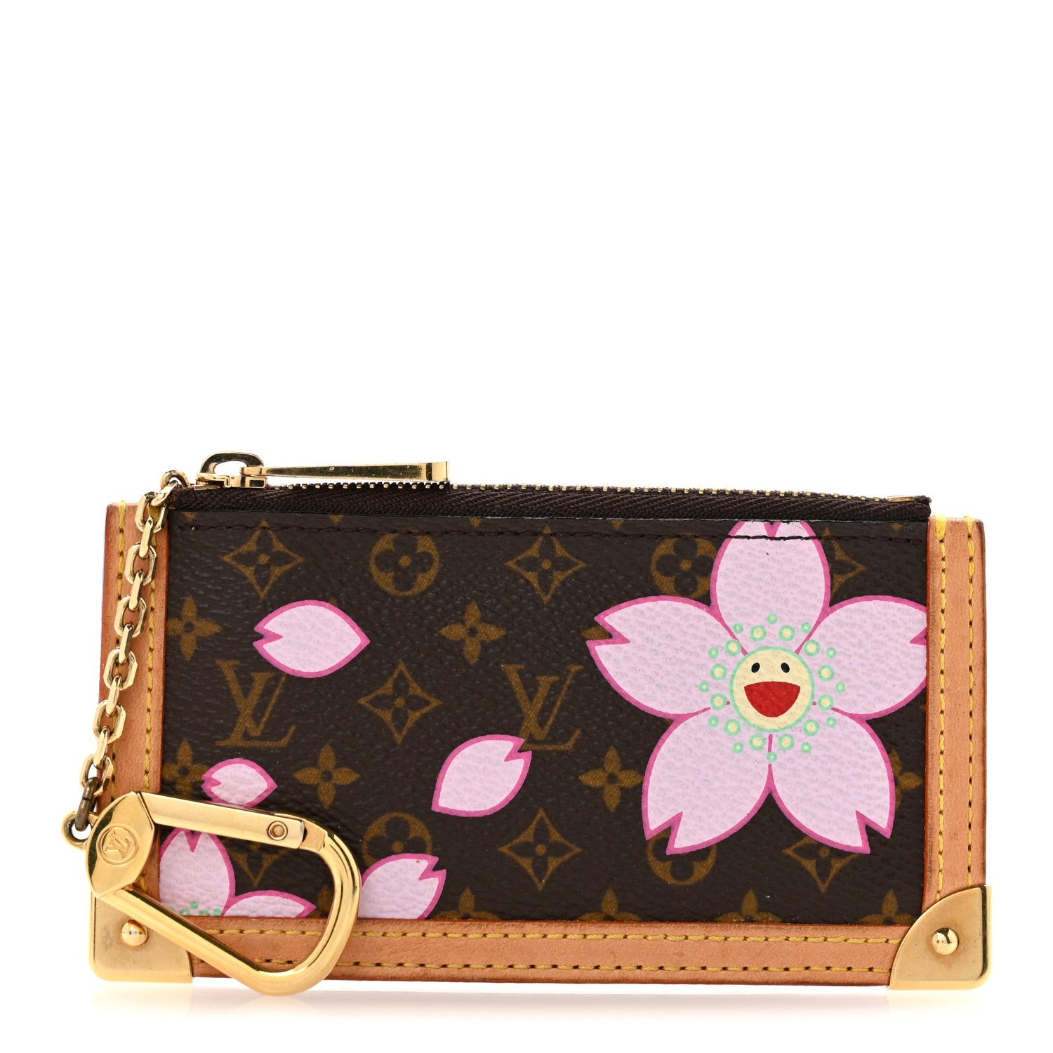 Louis Vuitton Monogram Cherry Blossom Key Pouch Brown