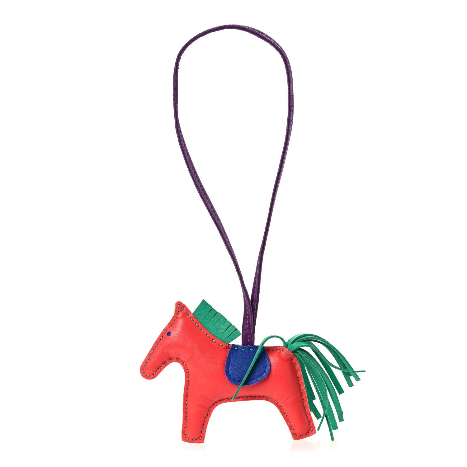 Hermes Hermes Milo Lambskin Grigri Rainbow Reversible Rodeo Bag Charm PM Rose Jaipur Bleu Aztec Menthe Anemone