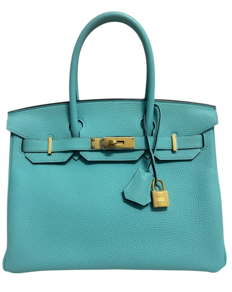 Hermes Bleu Atoll Togo Birkin 30 Gold Hardware, 2015