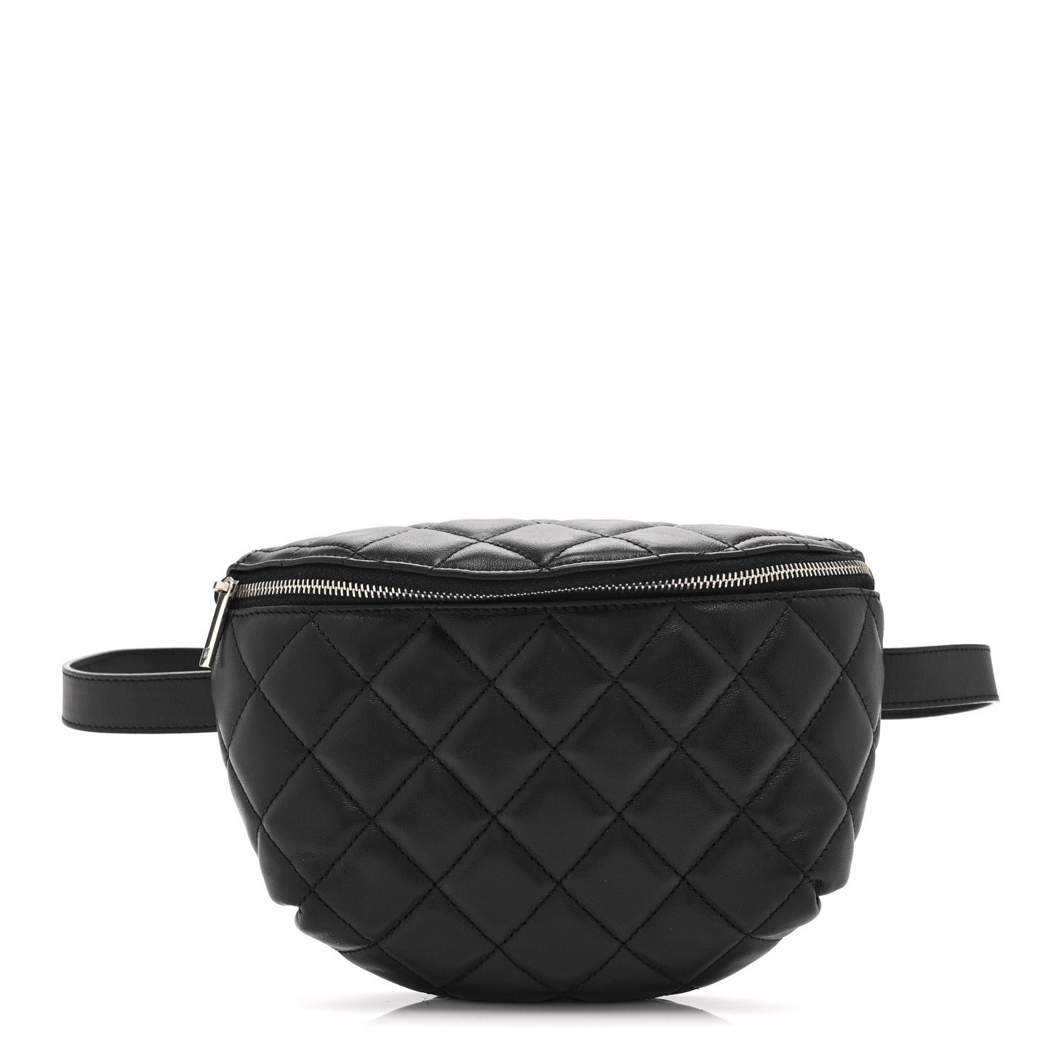 Chanel Calfskin Quilted Uniform Waist Belt Bag Black