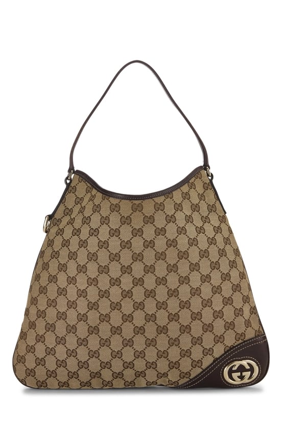 Brown Original GG Canvas Britt Hobo