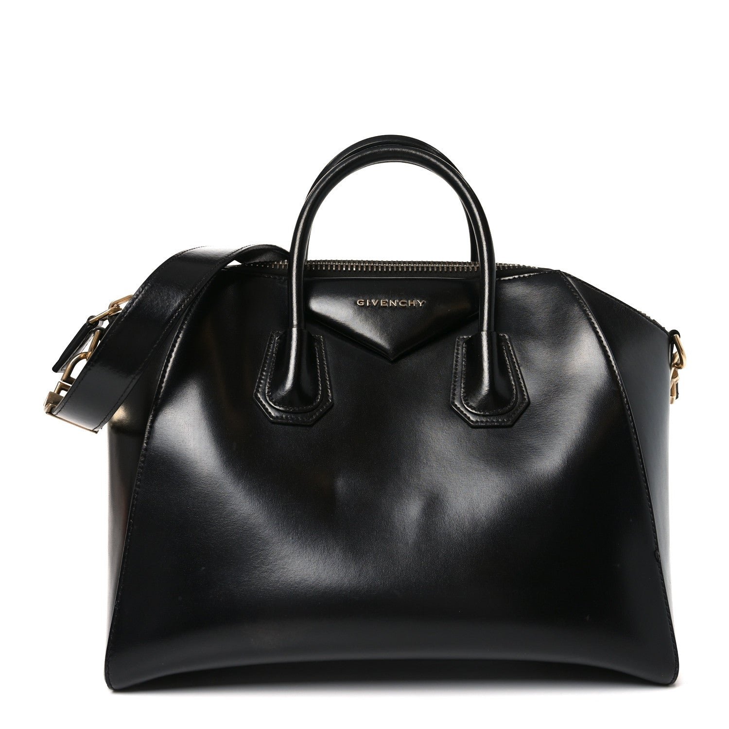 Givenchy Shiny Lord Calfskin Medium Antigona Black