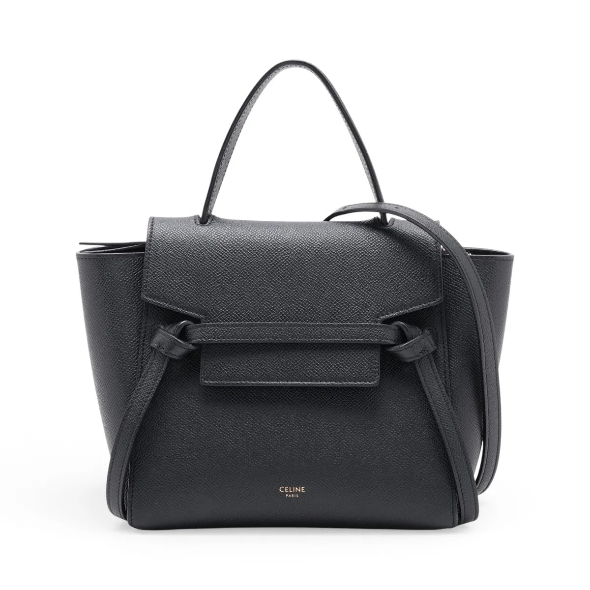 Celine Belt Bag Nano Leather 2 Way Handbag Black