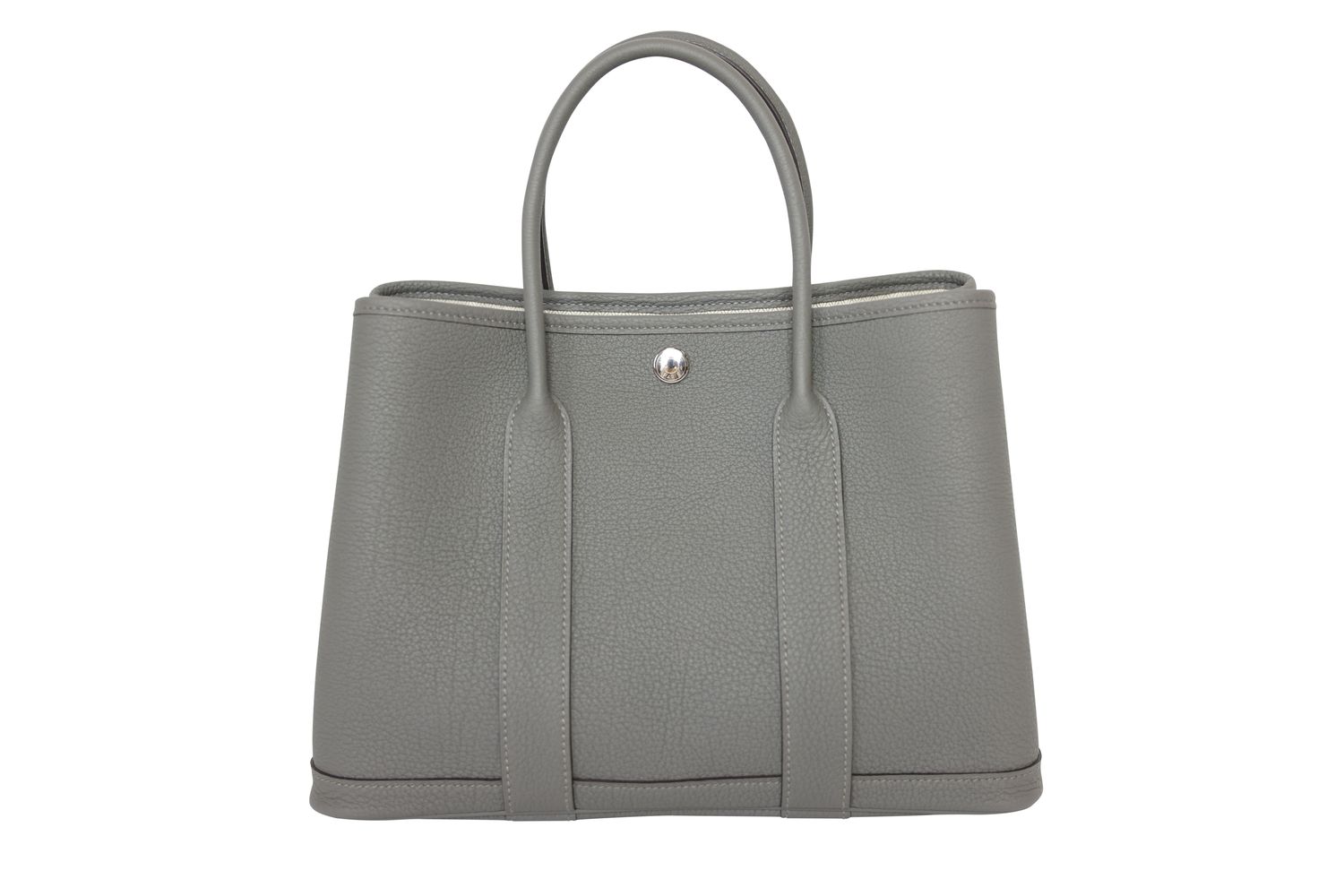 Hermes Hermes Garden Party 30 Bag, Gray Gris Meyer Negonda Leather and Palladium Hardware, W 2024 Stamp, New in Box WA001
