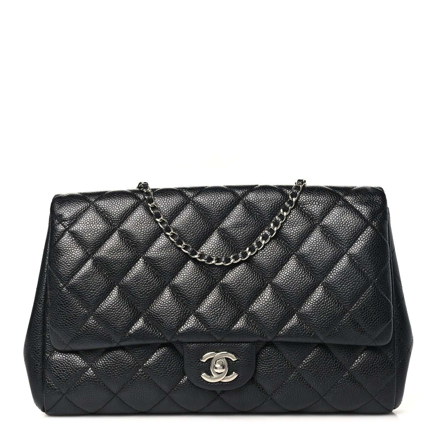 Chanel Caviar Quilted Clutch With Chain Flap Black