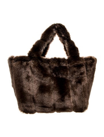 Staud Faux Fur Top Handle Bag