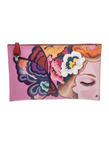 Saffiano Leather Clutch