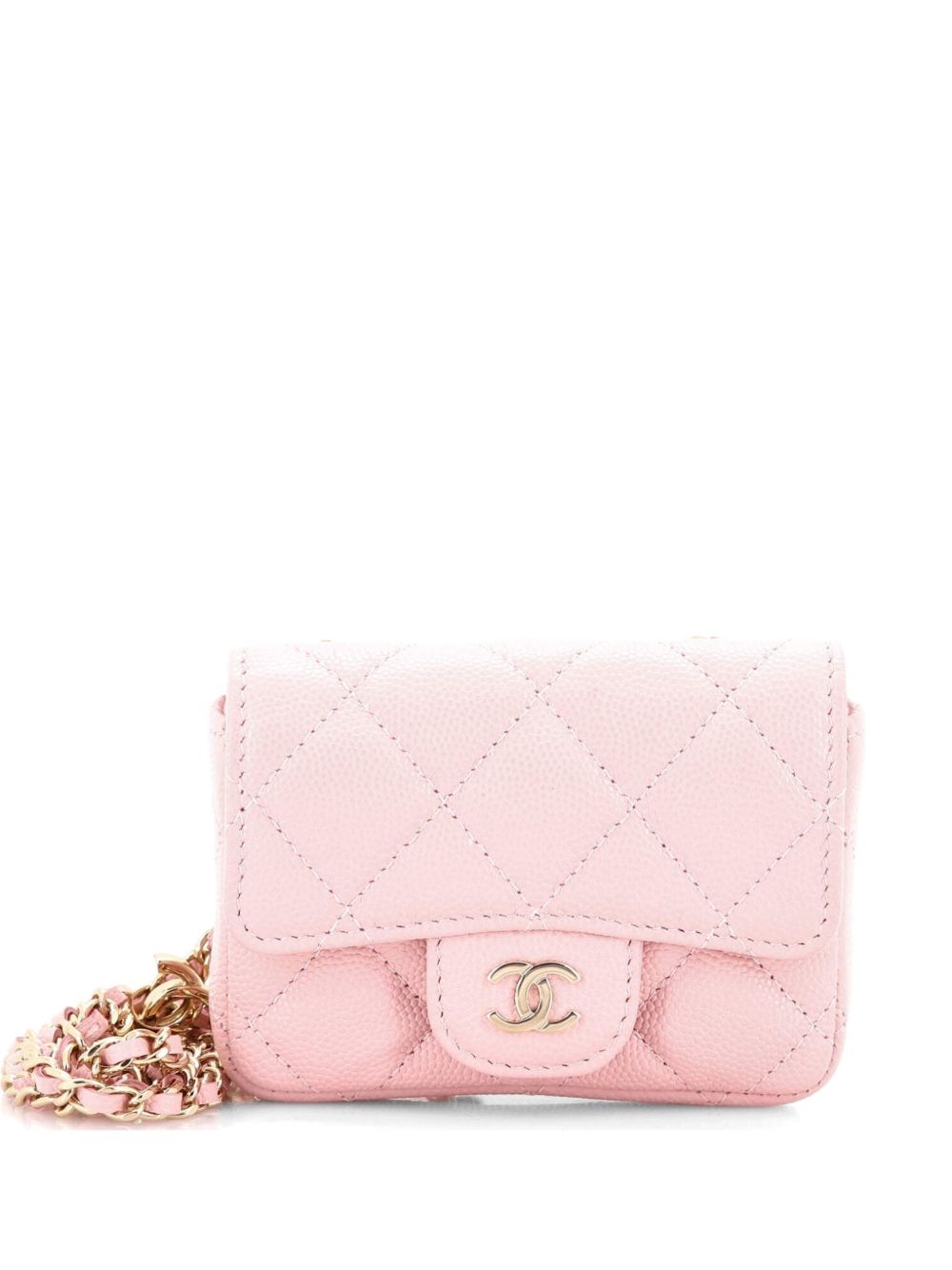 Classic Flap Chain Quilted Caviar Mini belt bag