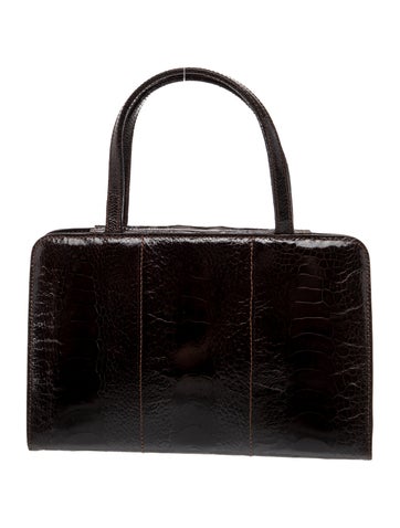 Embossed Leather Top Handle Bag