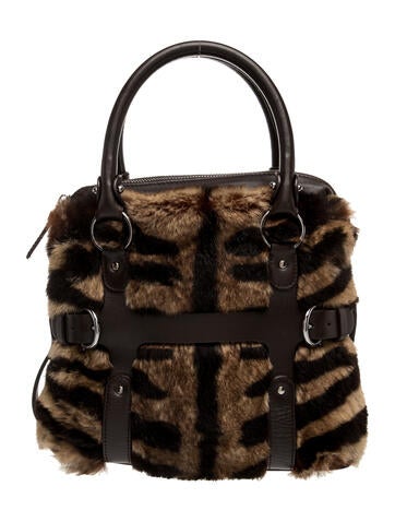 Fur Top Handle Bag