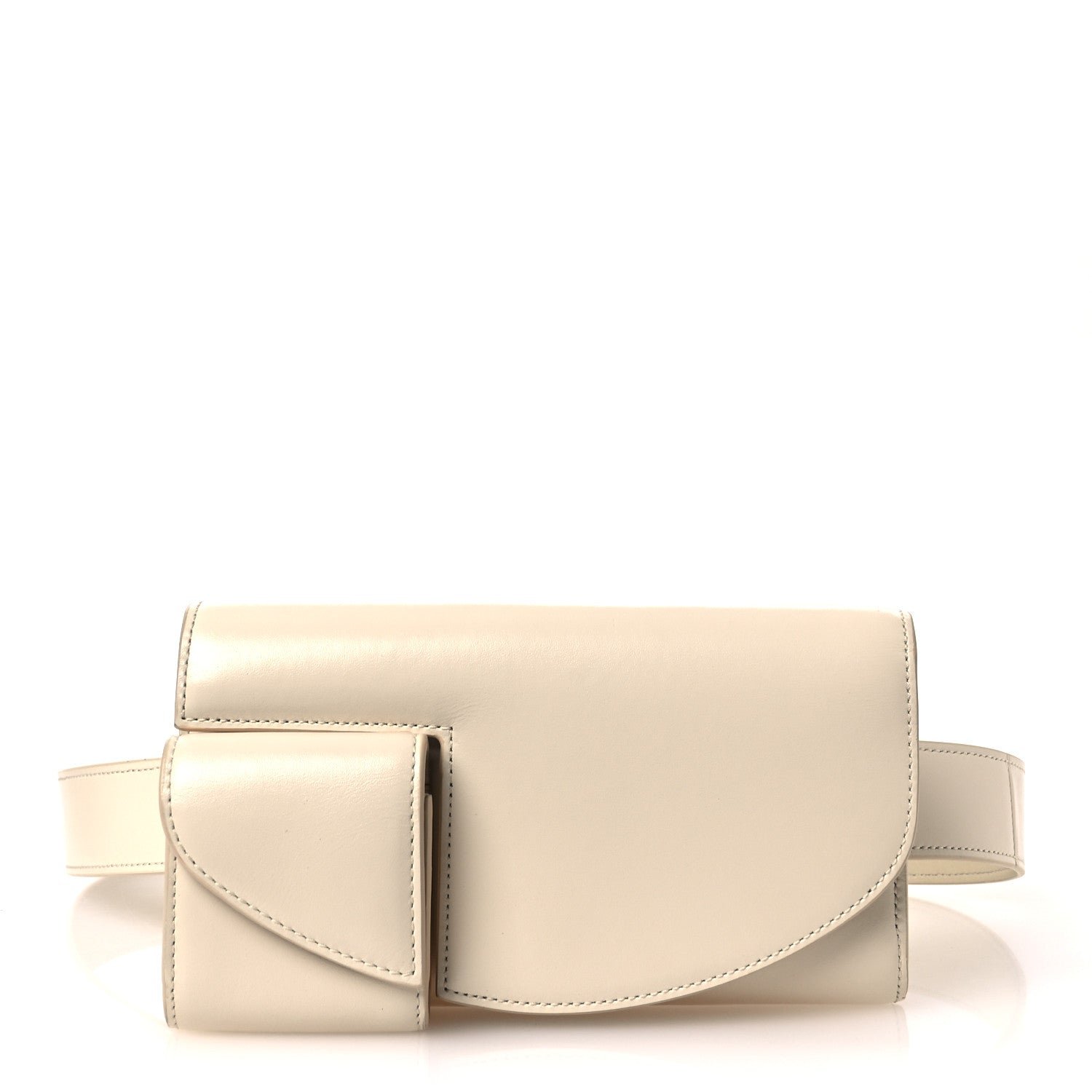 The Row Smooth Calfskin Horizontal Belt Bag Ivory