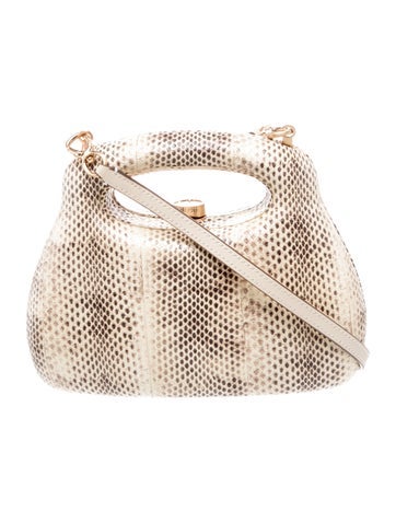 Embossed Leather Top Handle Bag