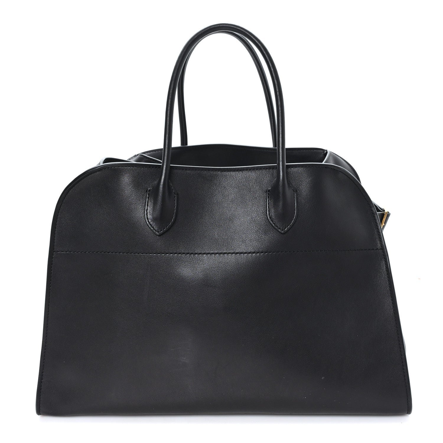 The Row Polished Saddle Calfskin Soft Margaux 15 Black