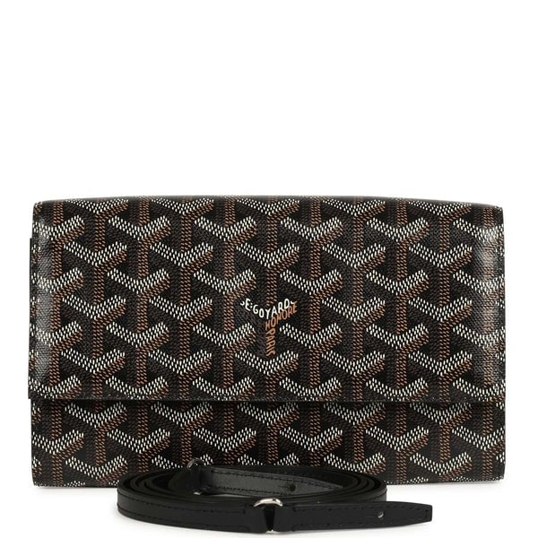 Goyard Goyard Goyardine Canvas Black Varenne Continental Wallet Bag Palladium Hardware