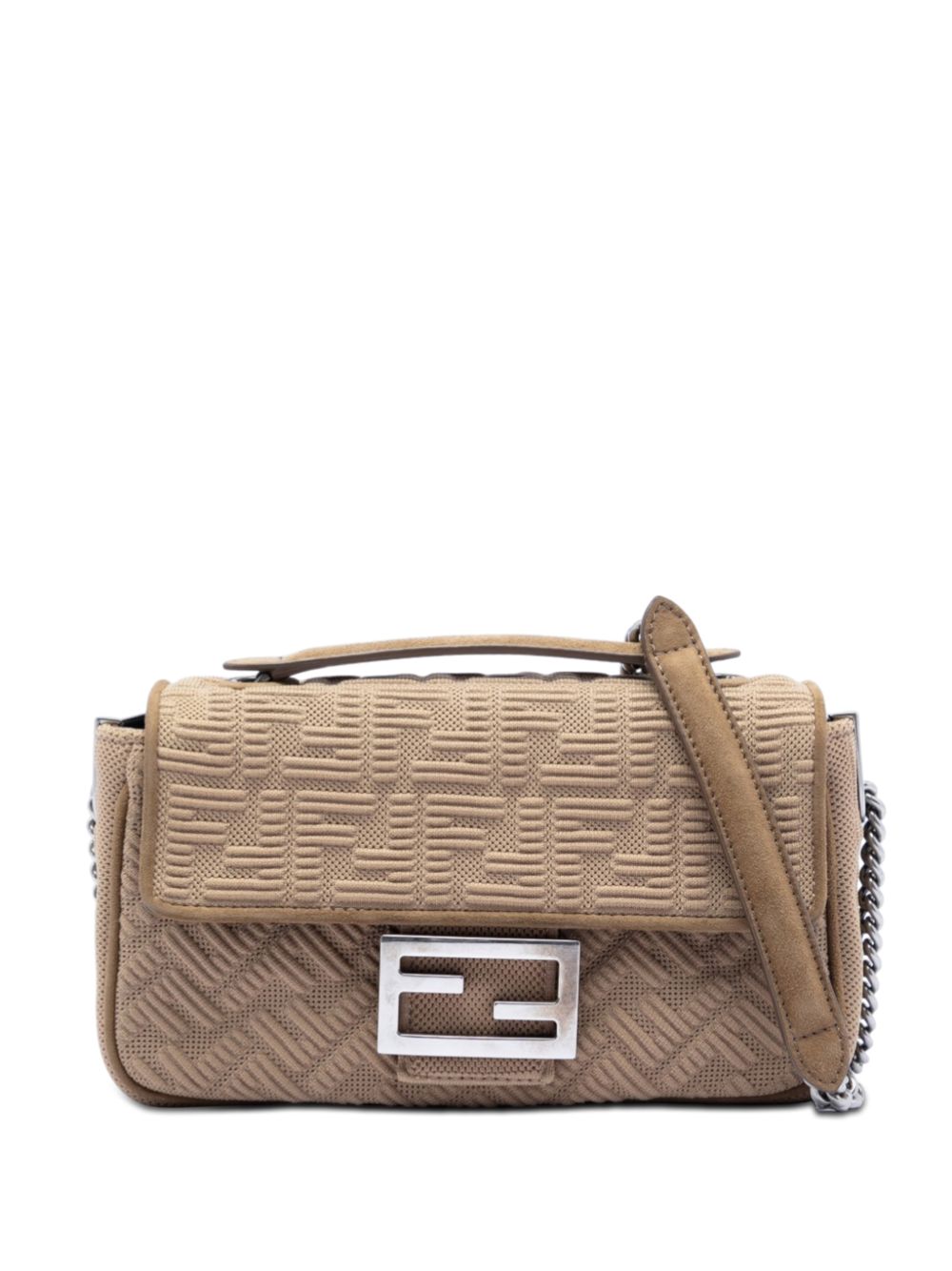 2010-2026 Zucca Embossed Technical Fabric Chain Midi Baguette shoulder bag
