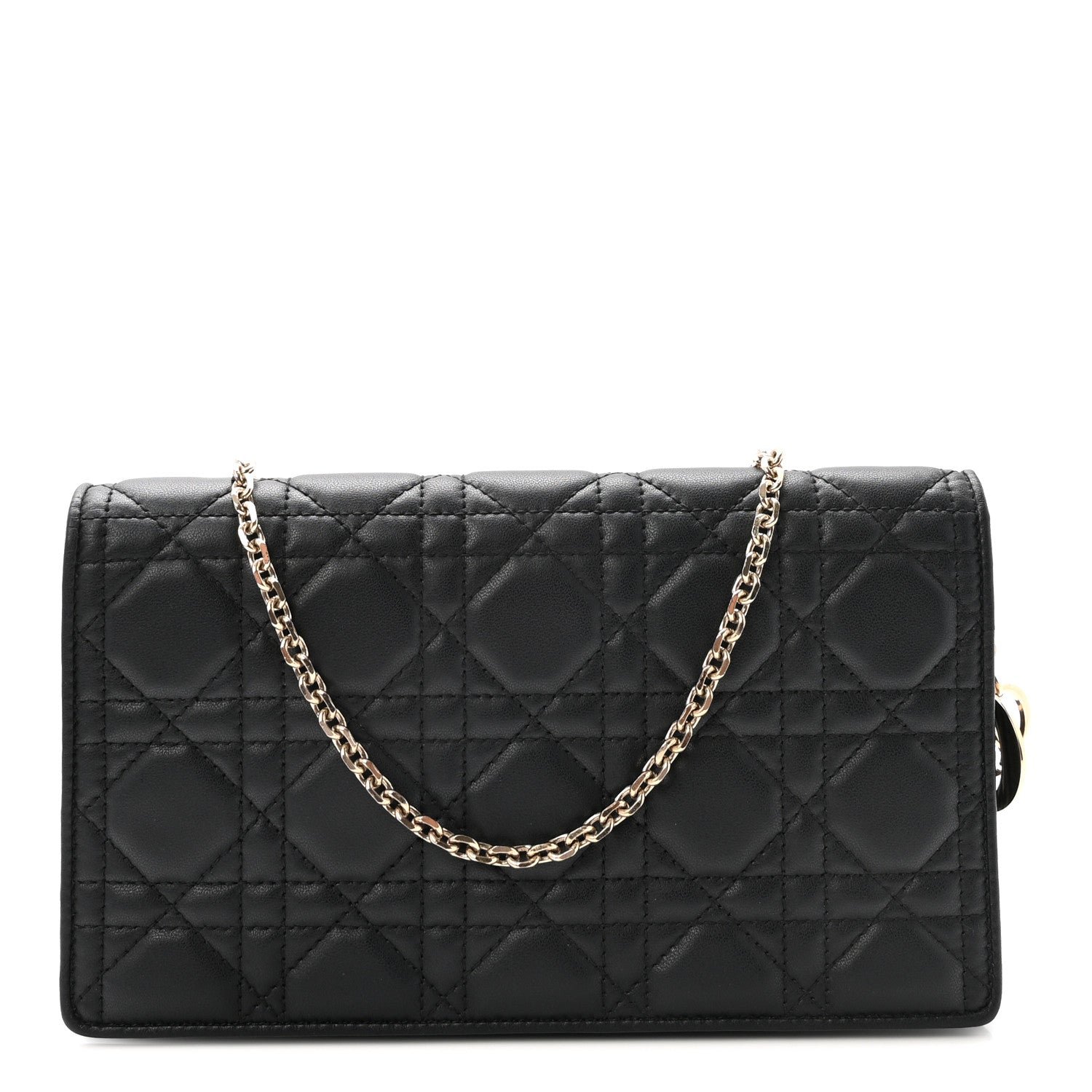 Christian Dior Lambskin Cannage Lady Dior Pouch Black