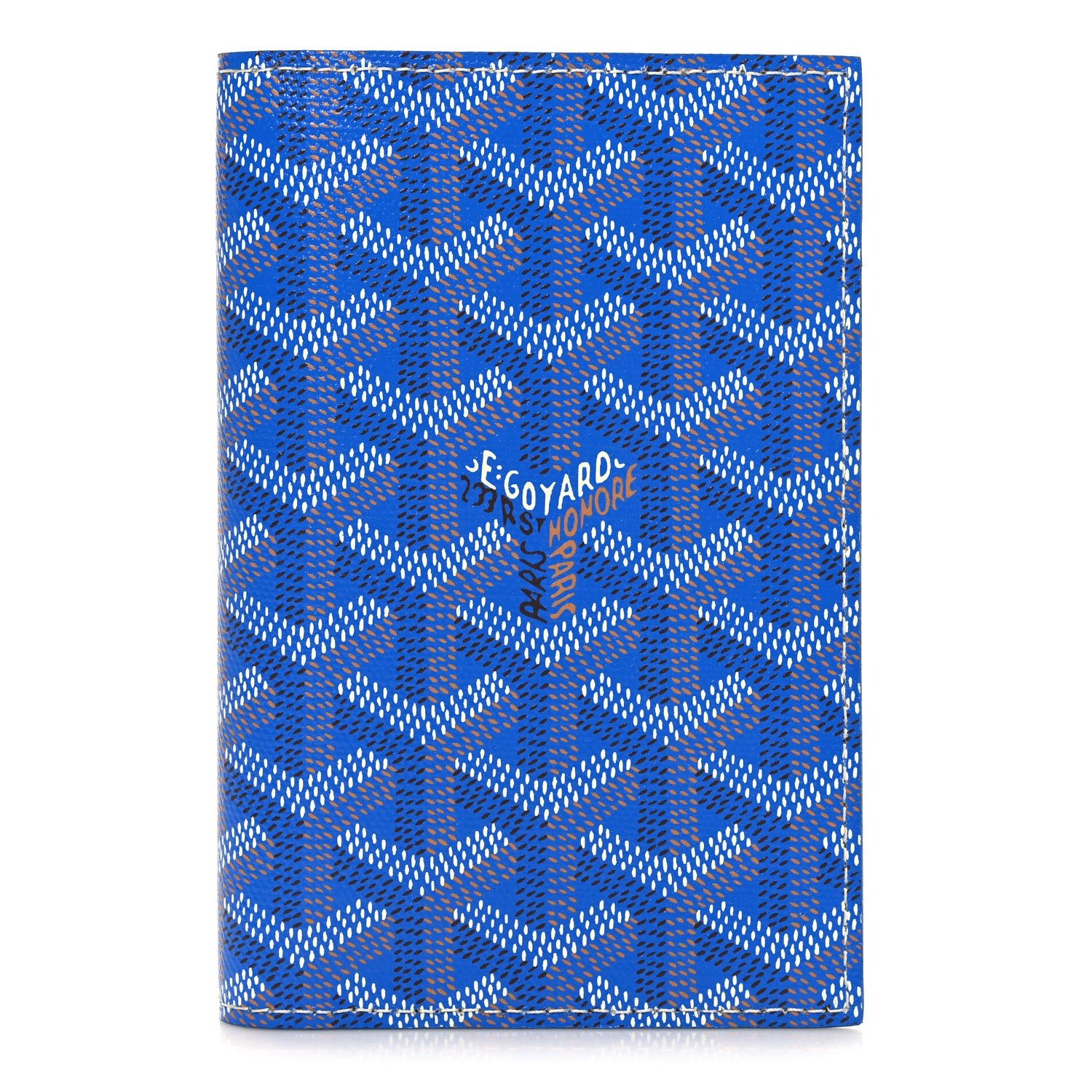 Goyard Goyardine Grenelle Passport Wallet Sky Blue