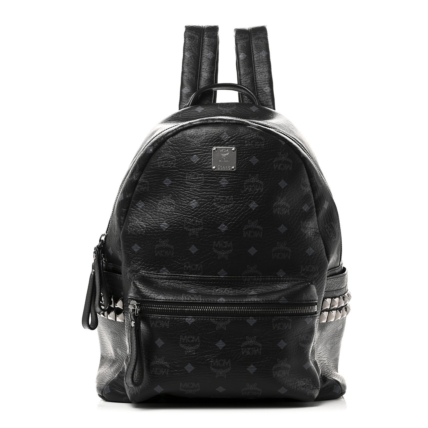 MCM MCM Visetos Medium Side Studs Stark Backpack Black
