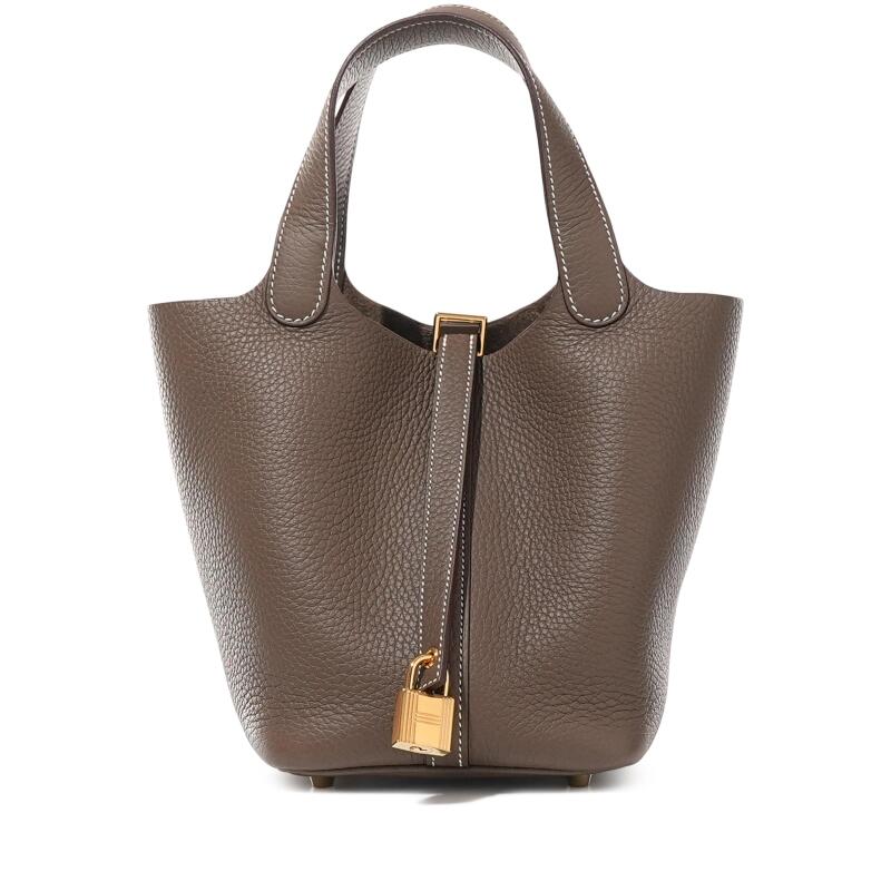 Hermes Etoupe Clemence Picotin Lock 18 Gold Hardware, 2023