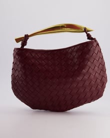 Bottega Veneta Bottega Veneta Burgundy Classic Sardine Gold Handle Intrecciato Leather Bag RRP £3,140