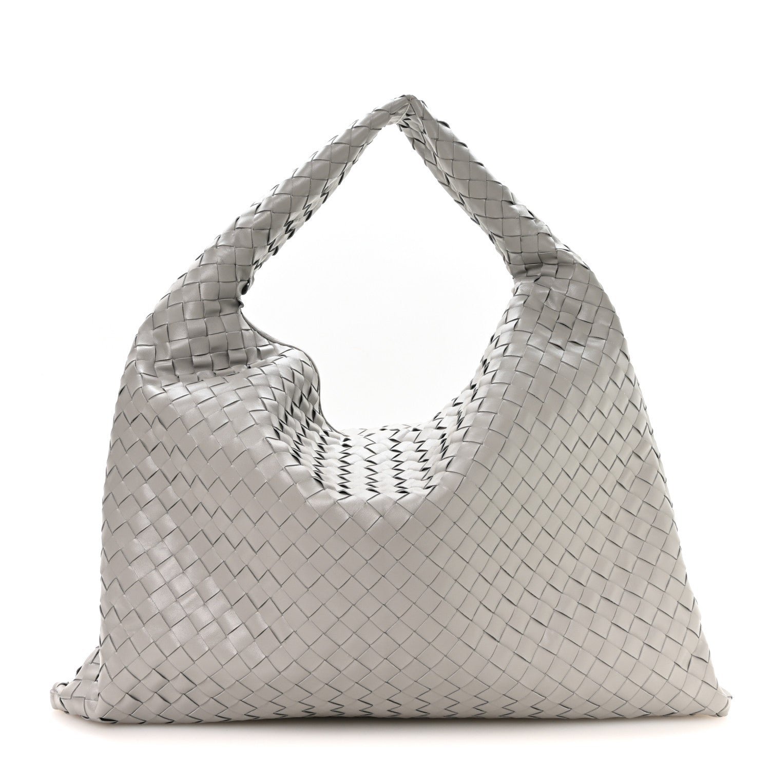 Bottega Veneta Calfskin Intrecciato Large Hop Sterling