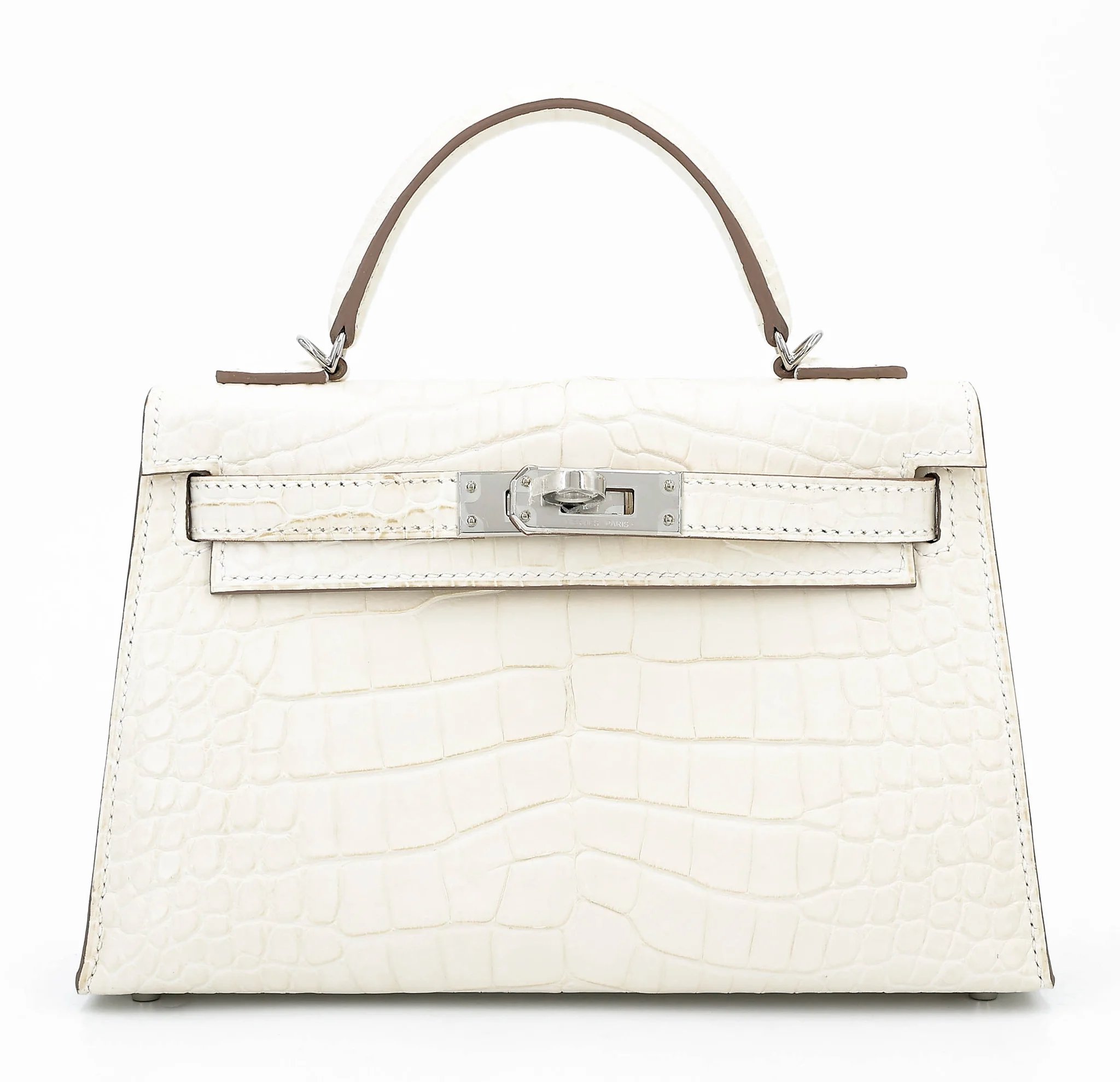Brand New ( Rank N ) HERMÈS Mini Kelly II Nata (I2) Matte Alligator Palladium hardware K (2025)