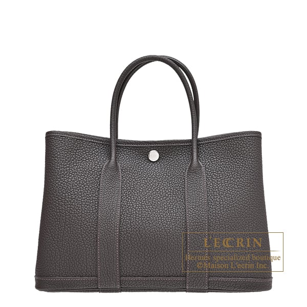 Hermes Garden Party bag 30/TPM Bai brun Negonda leather Silver hardware
