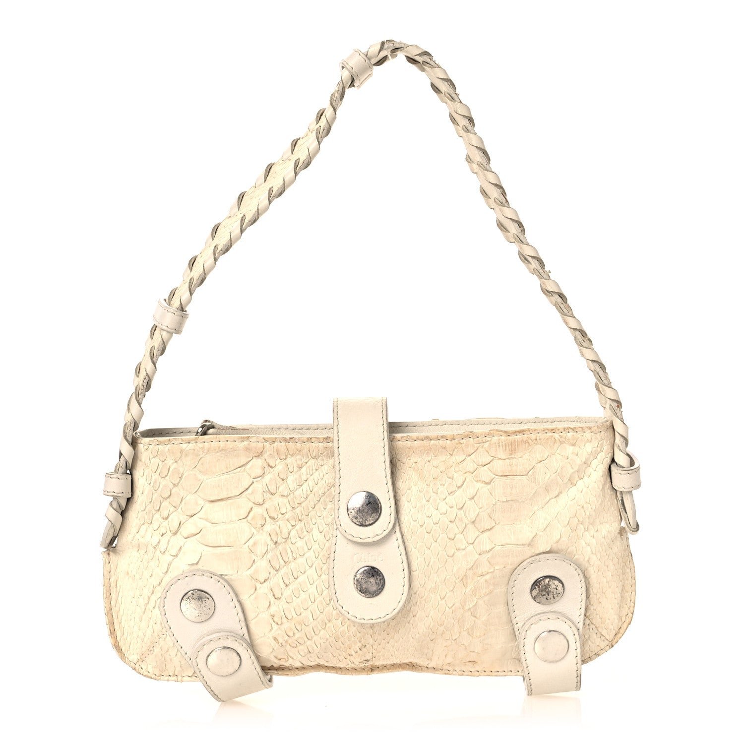 Chloe Chloe Snakeskin Silverado Mini Bag Ivory