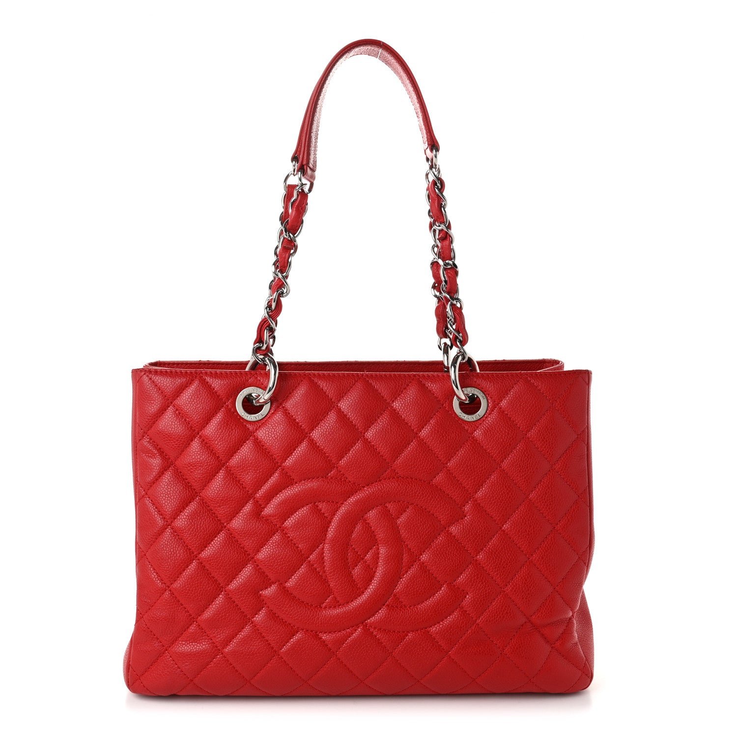Chanel Caviar Quilted Grand Shopping Tote GST Red