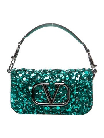 Valentino Vlogo Garavani Lòco Sequin Shoulder Bag Small