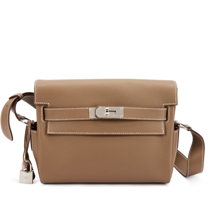 Hermes Etoupe Evercolor Kelly Messenger PM Palladium Hardware, 2024