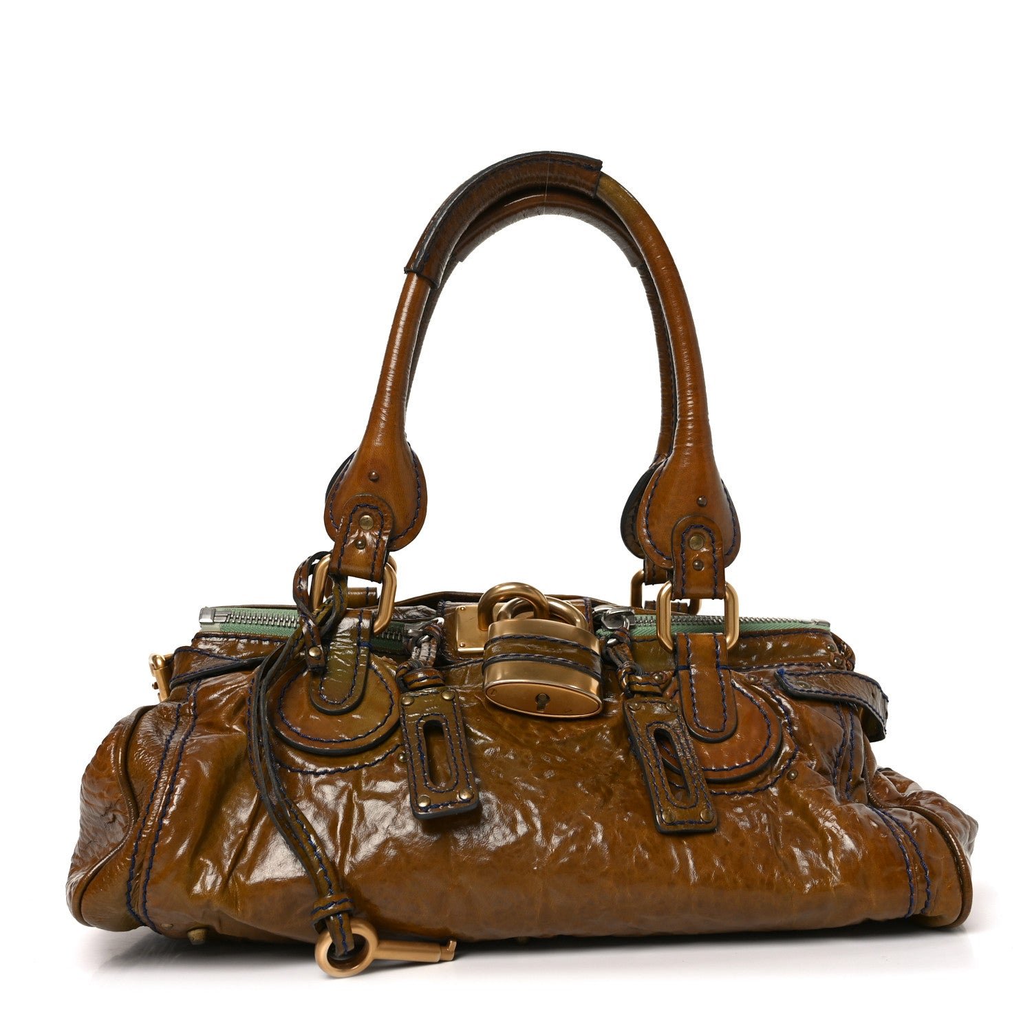 Chloe Chloe Crinkled Patent Medium Paddington Satchel