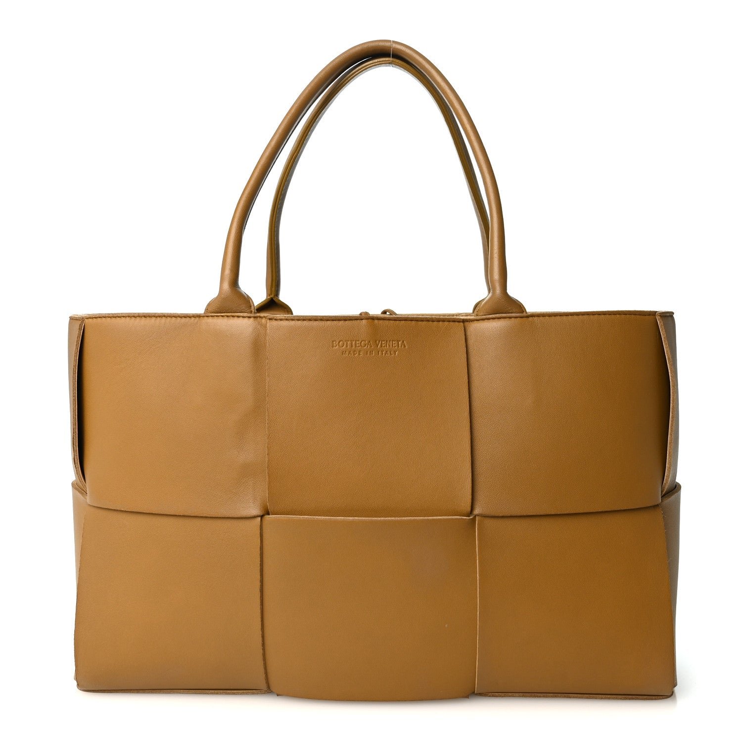 Bottega Veneta Nappa Maxi Intrecciato Arco Tote Moutarde Beige