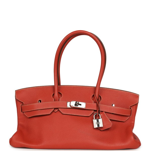 Vintage Hermes Shoulder Birkin 42 JPG Sanguine Togo Palladium Hardware