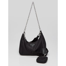 Prada Black Tessuto Nylon 2005 Re-Edition Shoulder Bag 1BH204