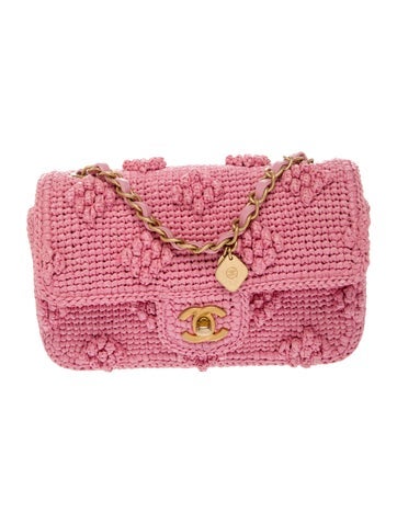 Small Dolce Raffia Flap Bag