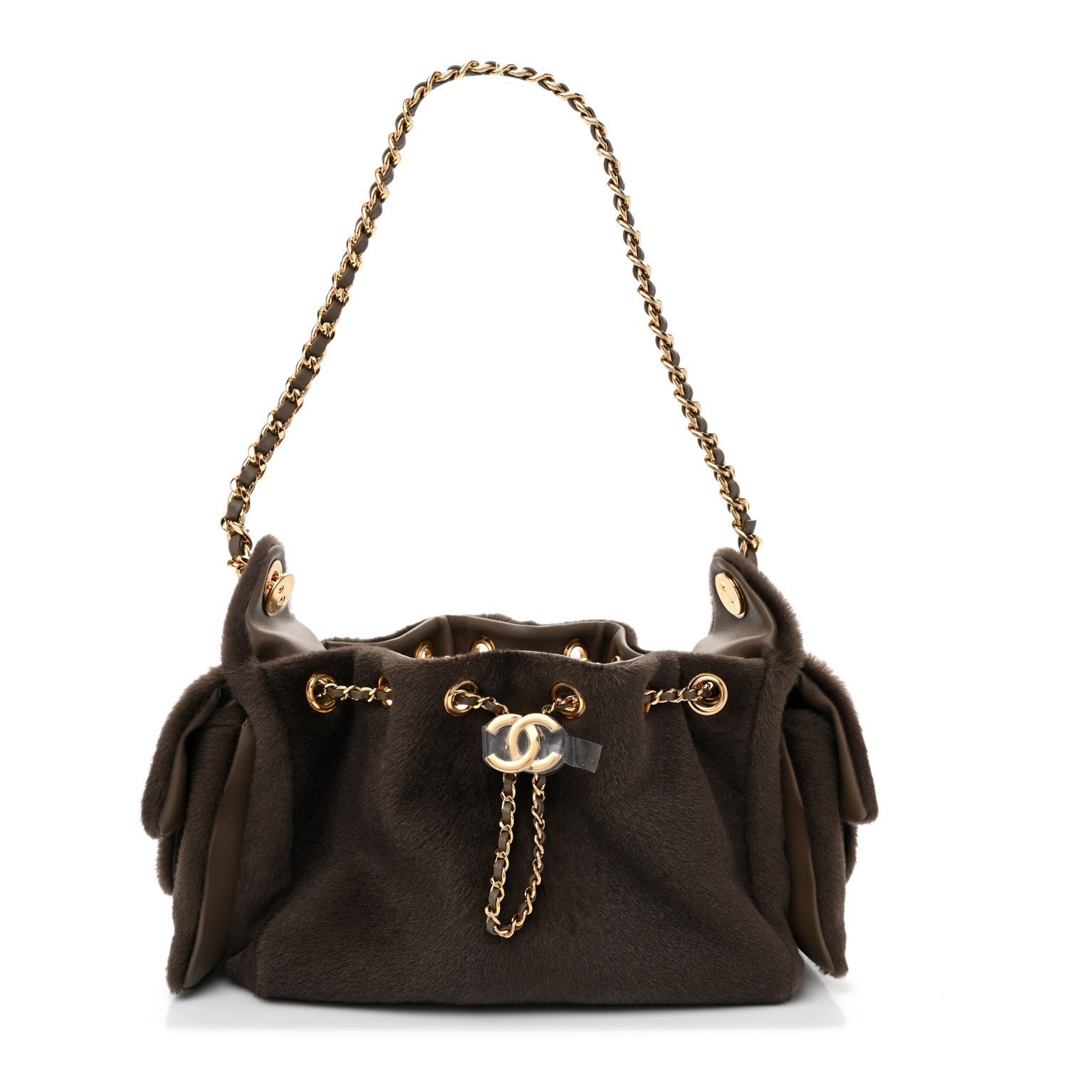 Chanel Pony Hair Mini Chanel 25 Handbag Dark Khaki