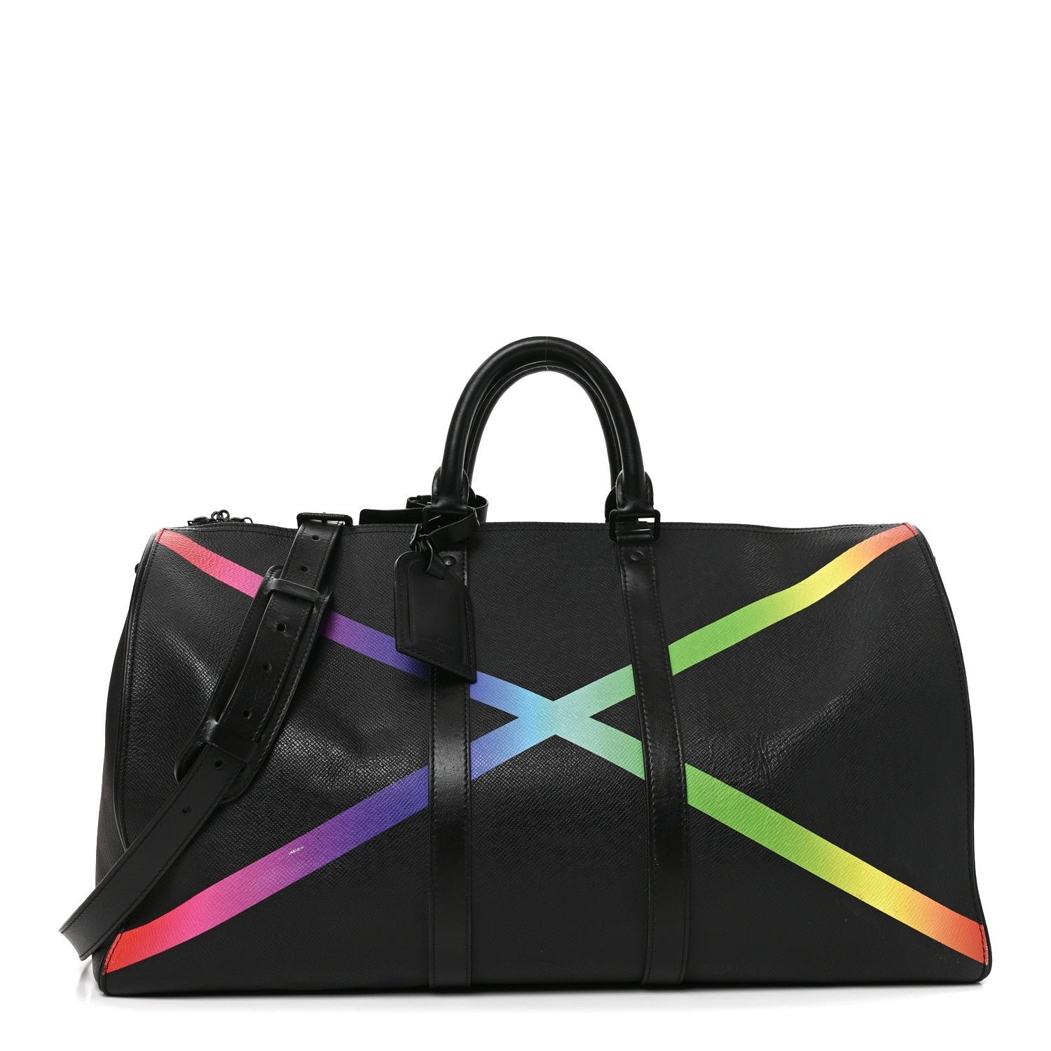Louis Vuitton Taiga Rainbow Keepall Bandouliere 50 Black
