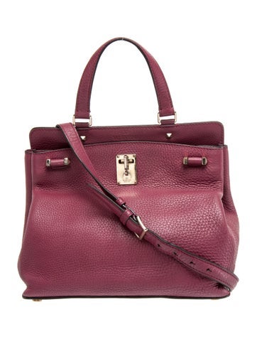 Valentino Leather Joylock Top Handle Bag Medium